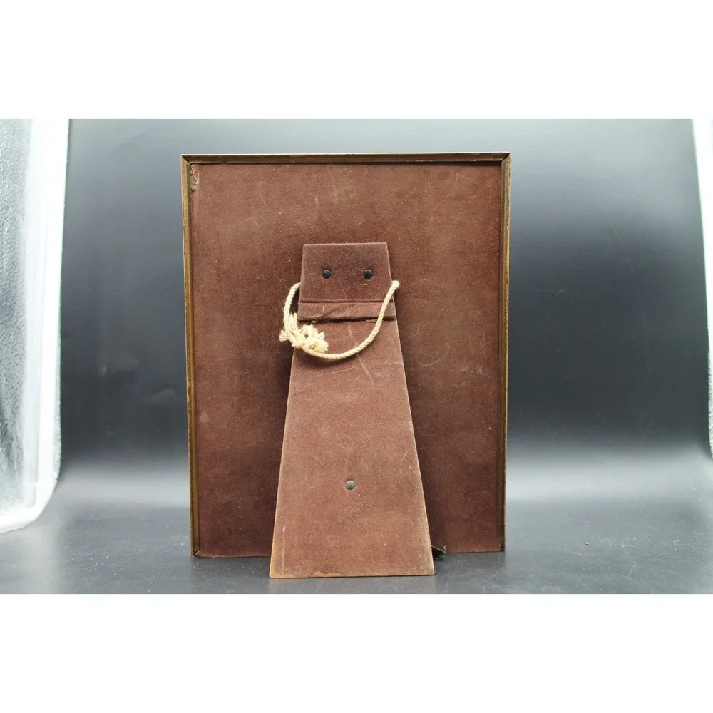 Vintage Brass Gold Tone Picture Frames Lot of 5 MCM Tabletop Hinged Mixed Sizes